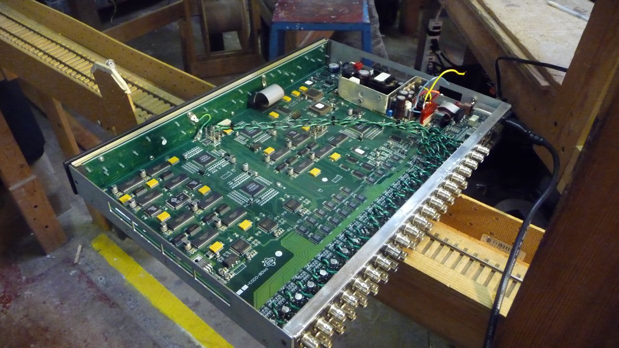 Video switch under repair by Rob Fassano