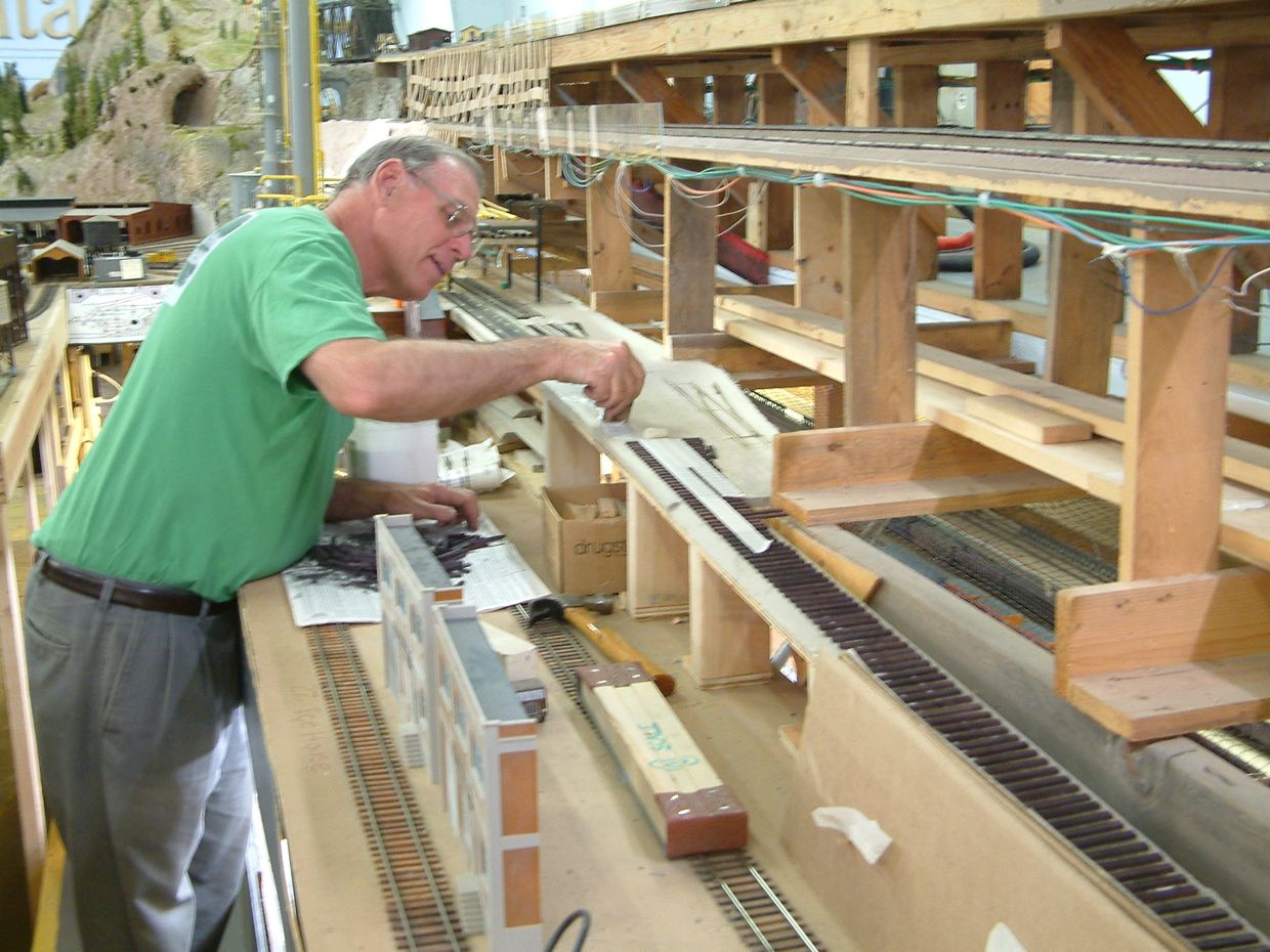 Bob Brown laying ties for refinery siding.