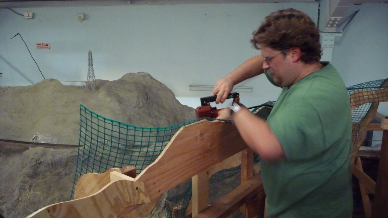 Josh Carpoff working on south mtn mesh, July 2011