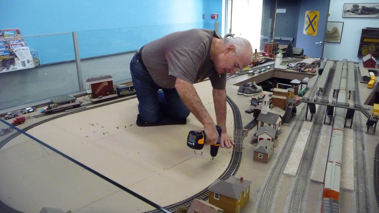 John Engel working on Pt. Richmond underlayment,Nov 2011