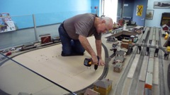 John Engel working on Pt. Richmond underlayment,Nov 2011