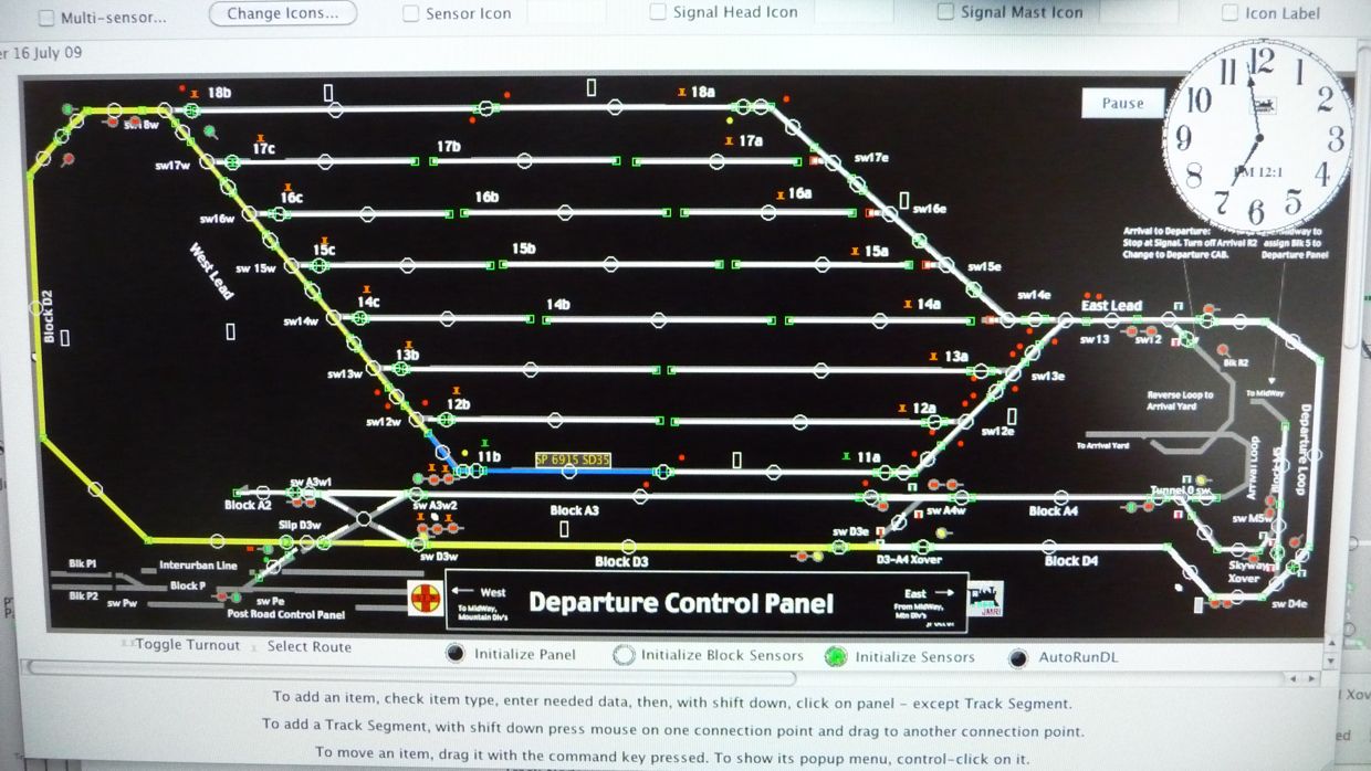 Depart train run to  w lead, D2, D3