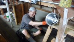 Andy Olson building O scale Storage,15Feb13